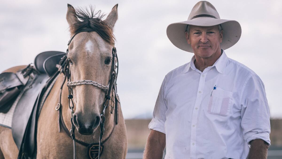 BACK ON THE ROAD: Glenn Morris and his horse Hombre are riding through Inverell tomorrow to call for greater action to combat climate change. Picture: Bluebottle Films
