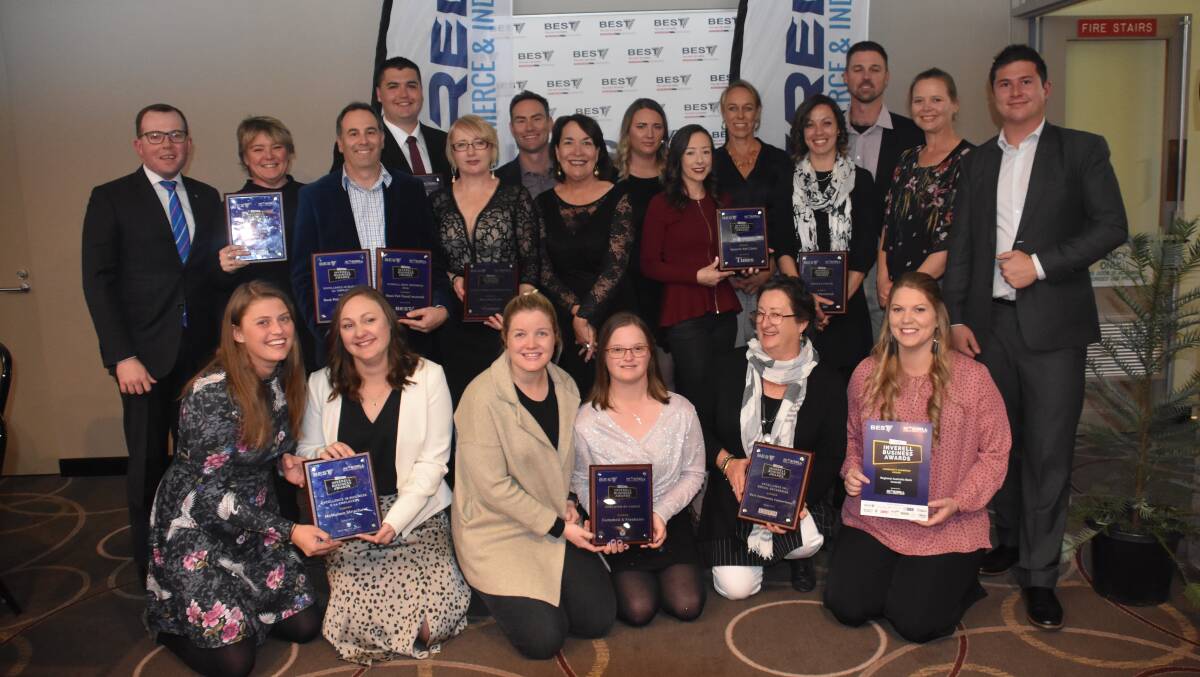 All the winners at the 2019 BEST Employment Inverell Business Awards.