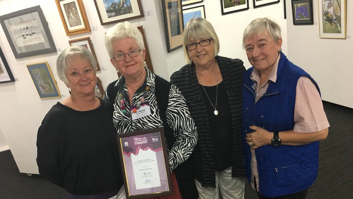 Colleen Nancarrow (second from left) with fellow Red Cross and Inverell Art Gallery volunteers (from left) Jill Taylor, Junette Peasley and Helena South.