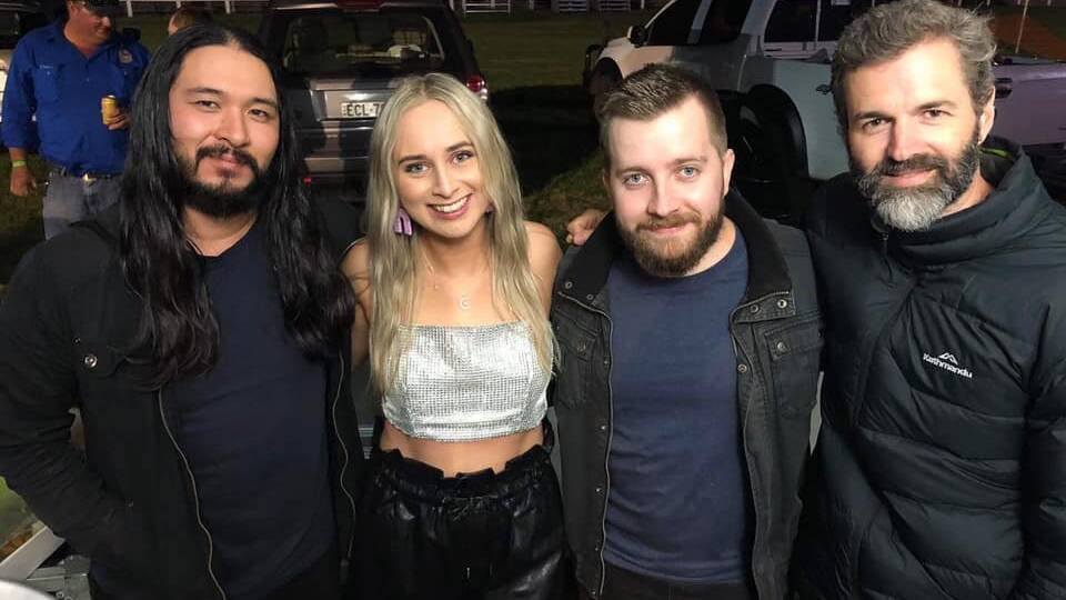 Melanie Dyer with the musicians who backed her at Saturday night's concert in Tenterfield. Picture: Facebook