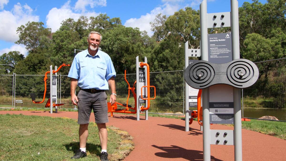 Paul Harmon toured the river-side site recently to inspect the new fitness equipment.