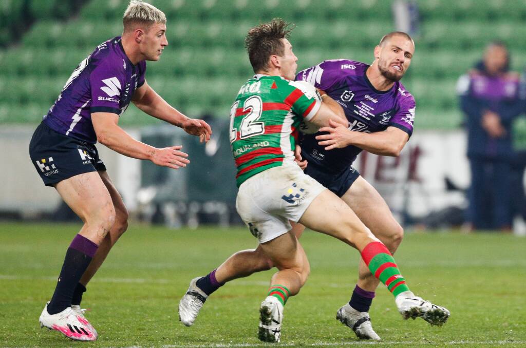 WAIT OVER: Lewis in action on Friday night. Photo: Melbourne Storm