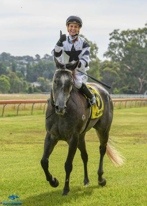 ON THE ASCENT: Tamworth apprentice Wendy Peel, pictured after her Tumut Cup win in February, is in fine form and is expected to resume her Rising Star Series tilt at Tamworth on Friday. 
