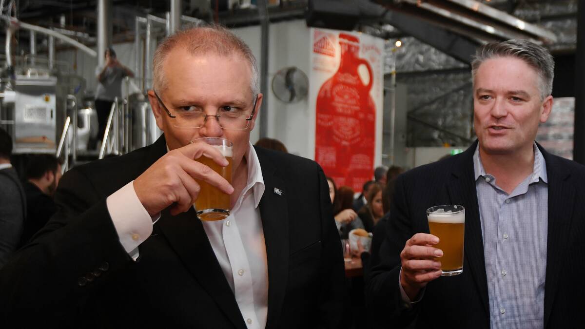 Australian Treasurer Scott Morrison and Australian Finance Minister Mathias Cormann. Photo: AAP Image/Lukas Coch