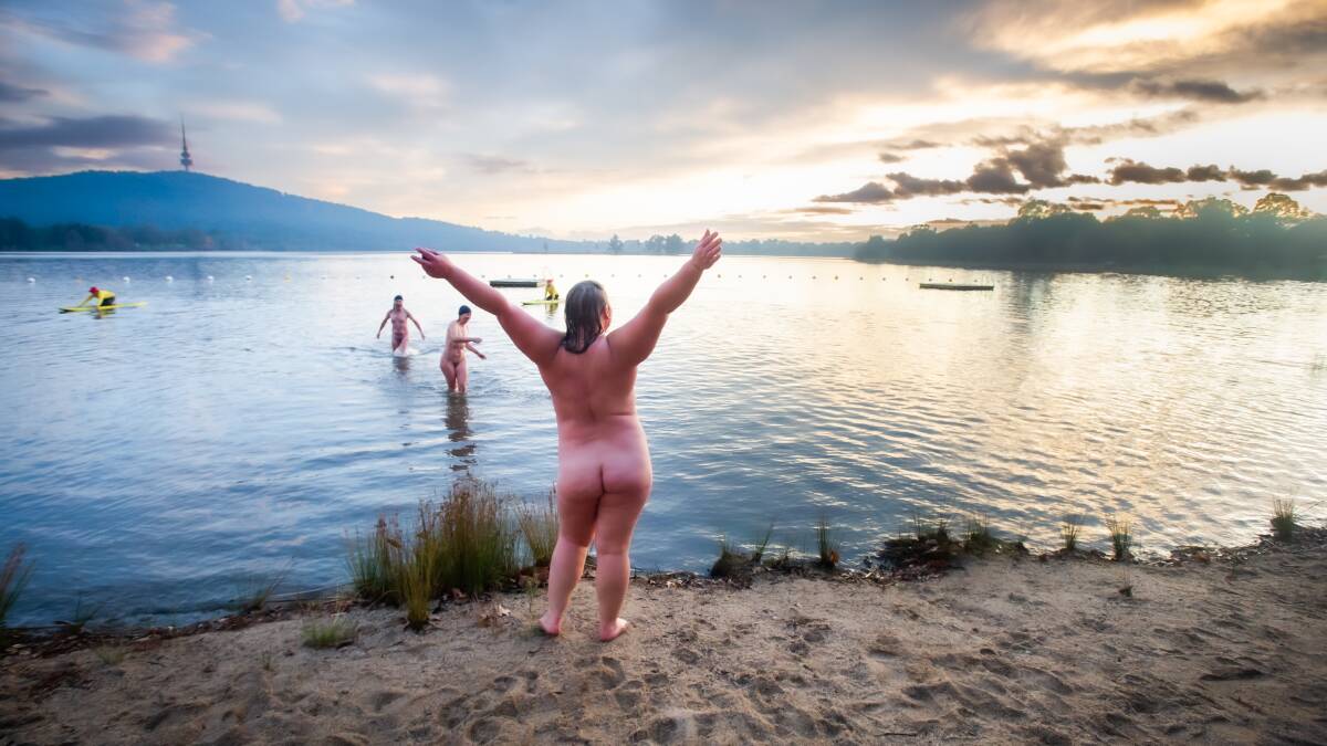 Lauren Bryde travelled from Invergarden, Victoria, for the swim. Picture: Karleen Minney