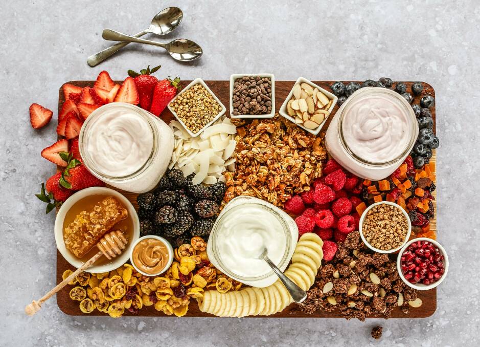 Build-your-own parfait board, an easy family breakfast on a Sunday morning. Picture: Jerelle Guy