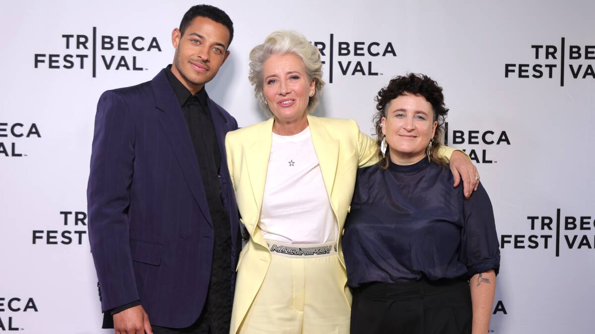 Daryl McCormack, Emma Thompson and director Sophie Hyde. Picture: Getty Images
