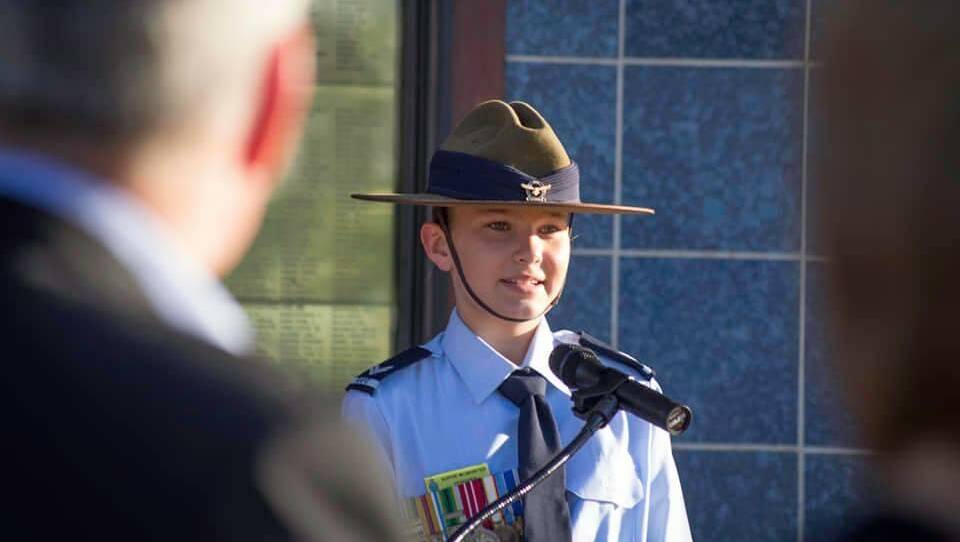 Sophie McWhirter during her time with the Australian Air Force Cadets in Inverell. She will be part of the Legacy torch relay on June 28. Photo supplied.
