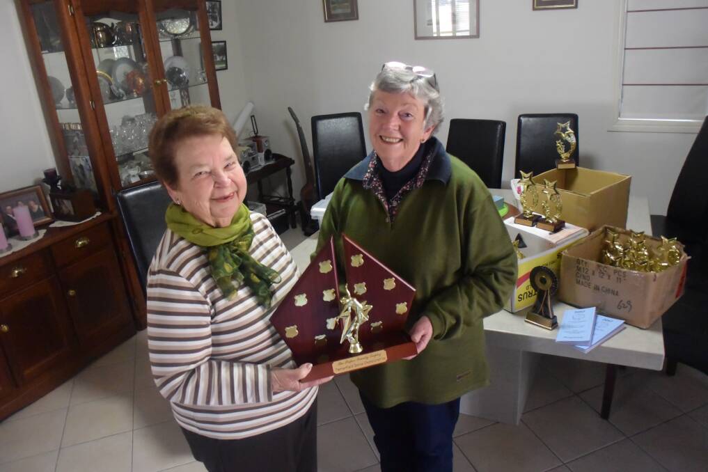 Organisers Fay McCowen and Christine Denis with the Pieper Family Trophy for dance, which will be presented for the first time this year.