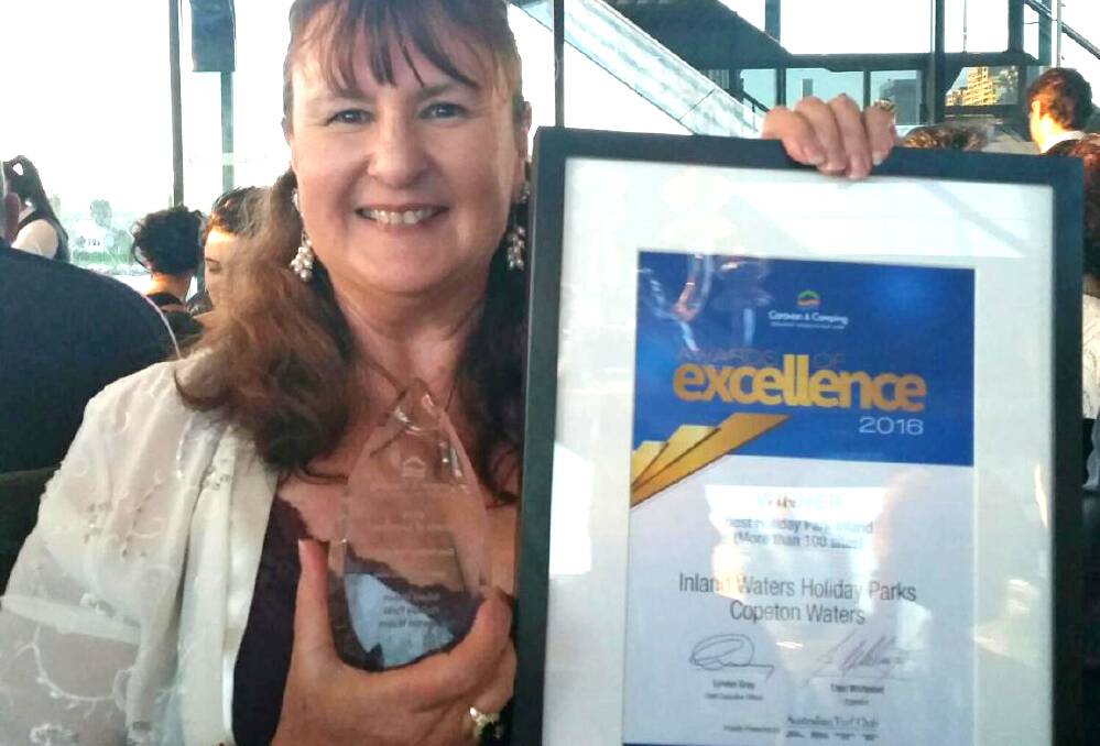 PROUD: Administrator Manager at Copeton Waters Leah Humphries, who has a passion for the park, accepted the award on the manager’s behalf. Photo contributed