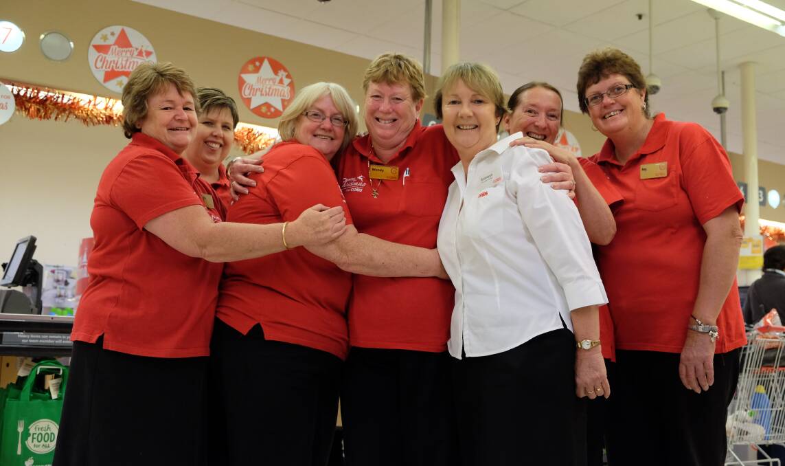 CIRCLE OF FRIENDS: Kim Denovan, Kaylene Holland, Jean Muggleton, Wendy Tom, Bronwyn Hall, Hellen McKay, and Joy Shortt have over 225 years collectively with Inverell Coles.