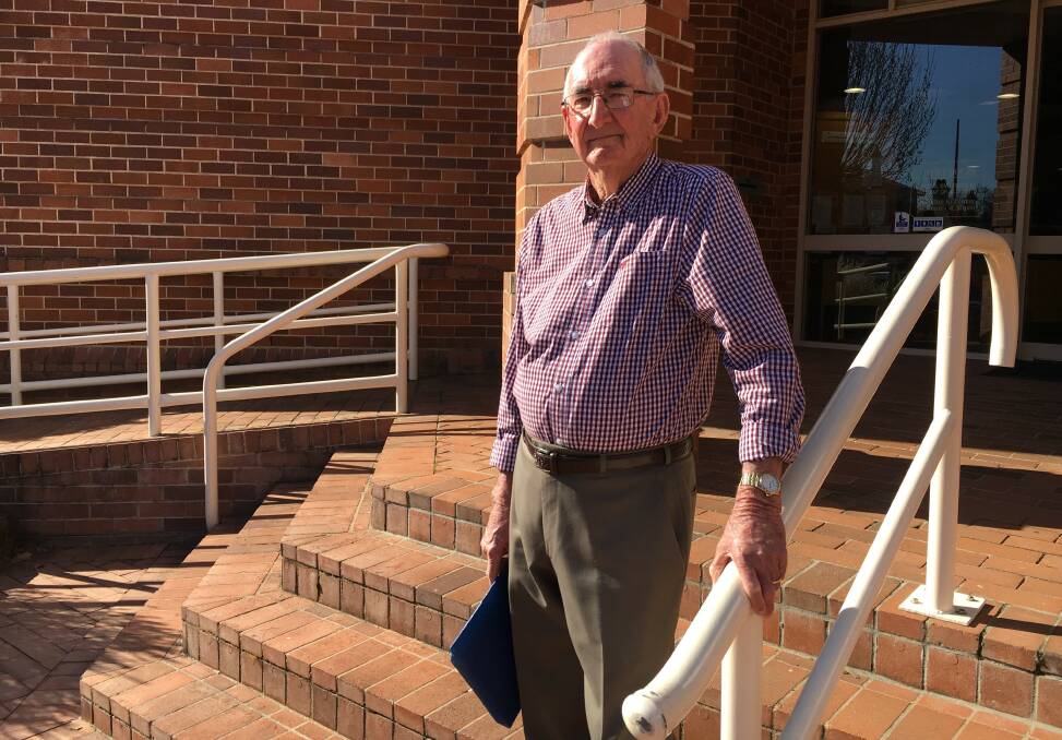 Speaking up: Bob Bensley outside the shire council chambers before addressing the councillors. Photo: Heidi Gibson