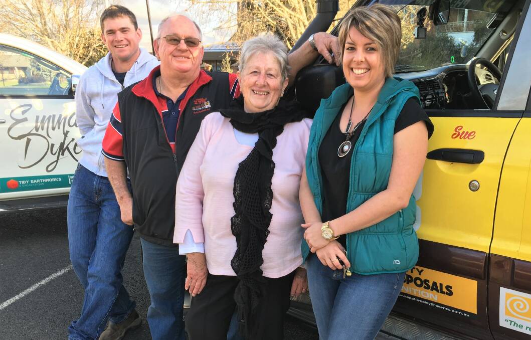 Drover Run's: Inverell entrants in this month's 4WD fundraiser are Ben Ross, Jeff Lowe, Sue Lowe and Emma Dykes. Photo Heidi Gibson