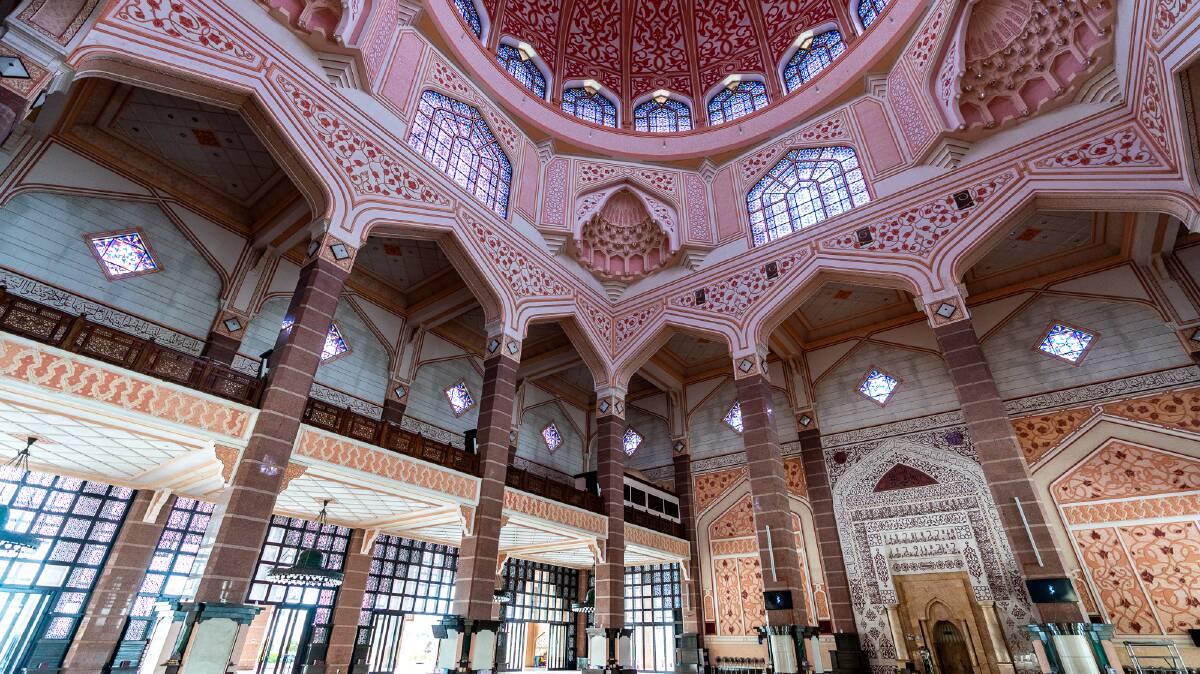 Inside the Putra Mosque. Picture by Michael Turtle