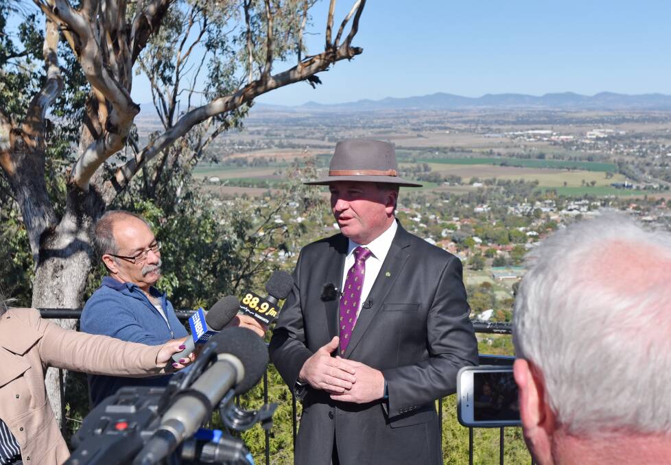 BIG BATTLE: Member for New England Barnaby Joyce said government should not plan to build hundreds of thousands of hectares of new wind farms. Photo: file