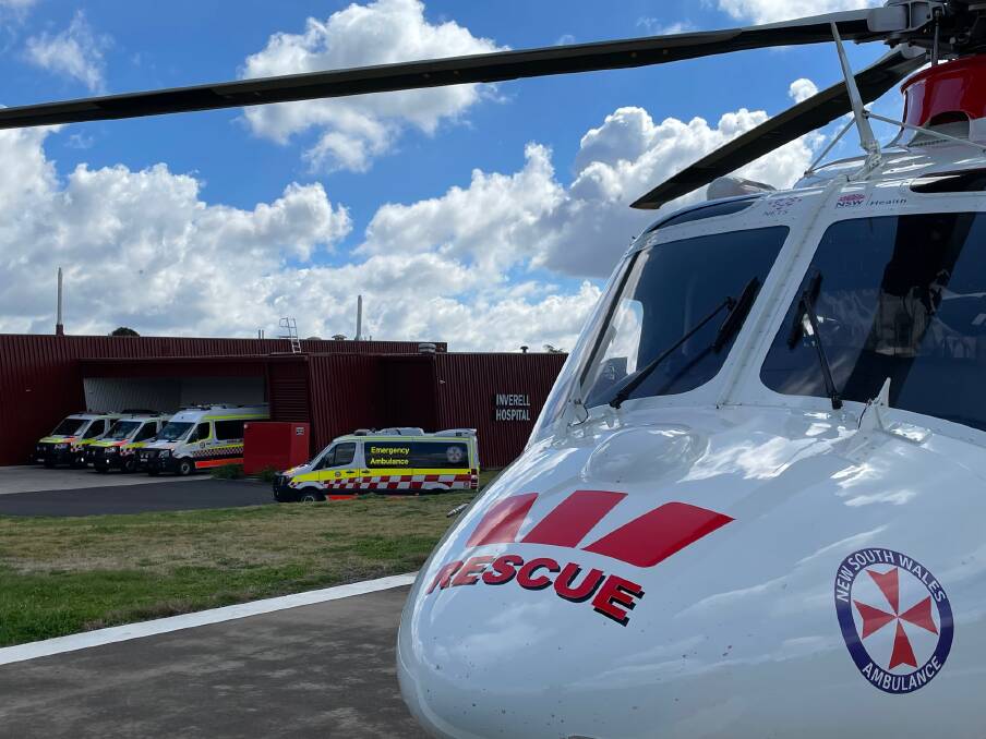 KNIFE WOUND: A man has been hospitalised after suffering a stab wound by falling onto a knife in the New England. Photo: Westpac Rescue Helicopter