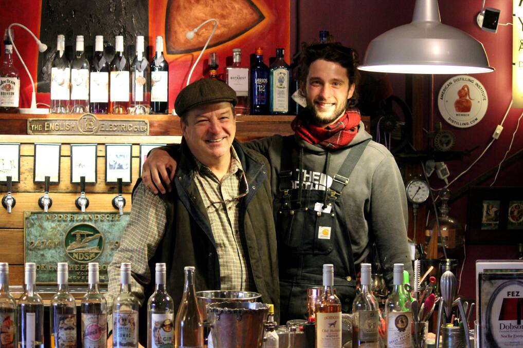HAPPY DAYS: Stephen Dobson and Josh Dobson at the famous Dobson's distillery in Kentucky. Photo: file 