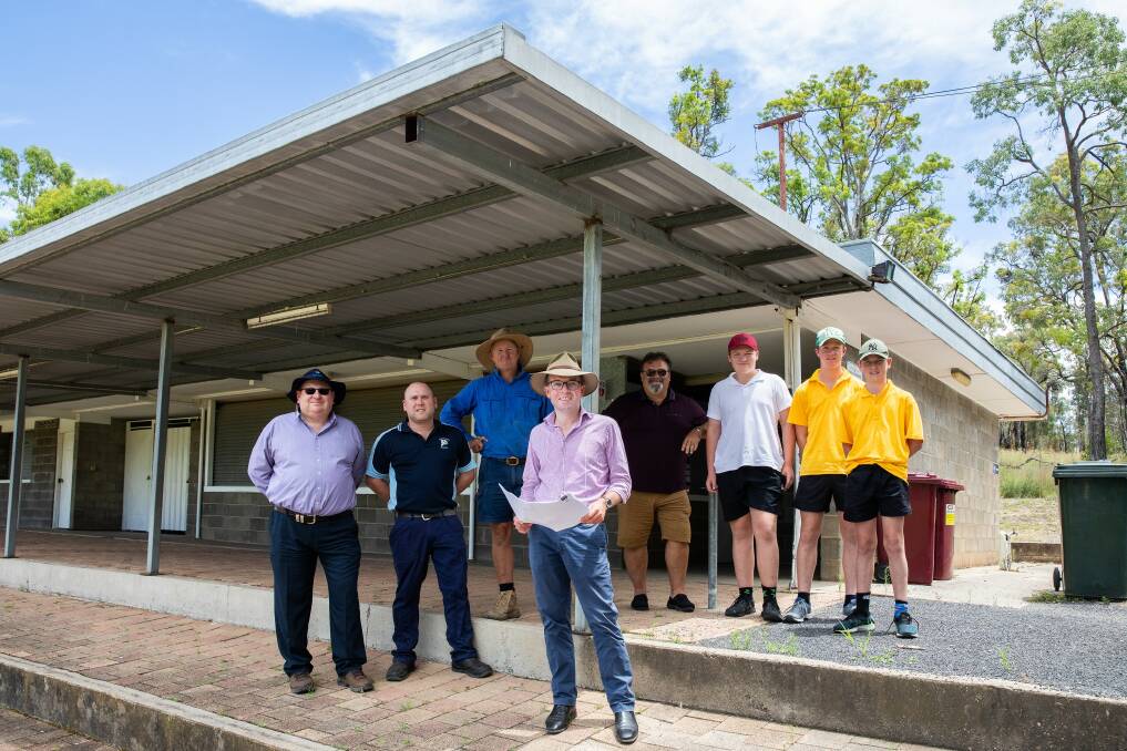The home of sport in Warialda, Nicholson Oval, will receive a new grandstand and amenities building. Welcoming the upgrade are council projects manager Carl Tooley, junior league's Lachlan Hall, senior cricket rep Phil Whalan, Northern Tablelands MP Adam Marshall, PE Teacher Dale Beattie and students Nathan Tooley, Os Van Velthuizan and Sam Hall.