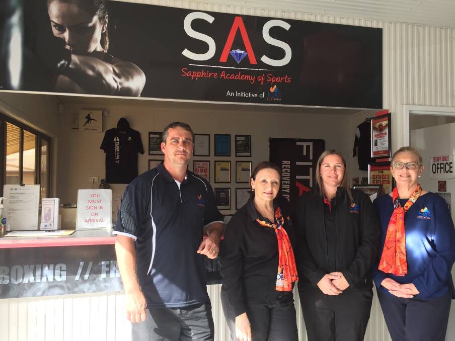 HELP AT HAND: Daniel Stashnsky, Tracey Reid, Kyleigh Grahame and Kim Renshaw at the SAS where classes are taking place. Photo: Jenny Elsley