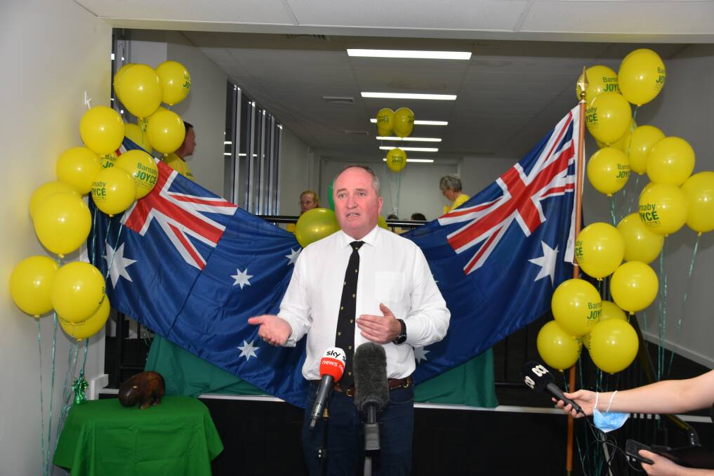 GOING AGAIN: Member for New England Barnaby Joyce said if given the opportunity he would love to stay on the frontbench for the Coalition following the party. Photo: Andrew Messenger