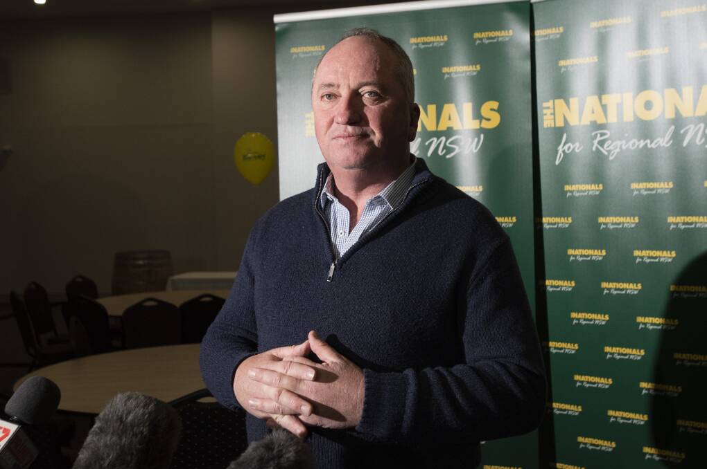 TIGHT LIPPED: Barnaby Joyce's leadership ambitions for the Nationals party are in doubt after he refused to commit to running for the position again. Photo: Peter Hardin