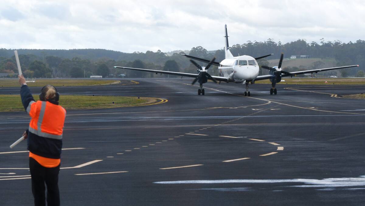 A Regional Express plane at the Burnie Airport. Picture: Brodie Weeding.