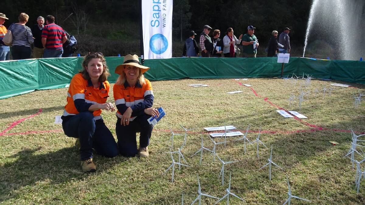 Lisa Stiebel (left) and Sandy McNaughton, Community Project Manager of Sapphire Wind Farm