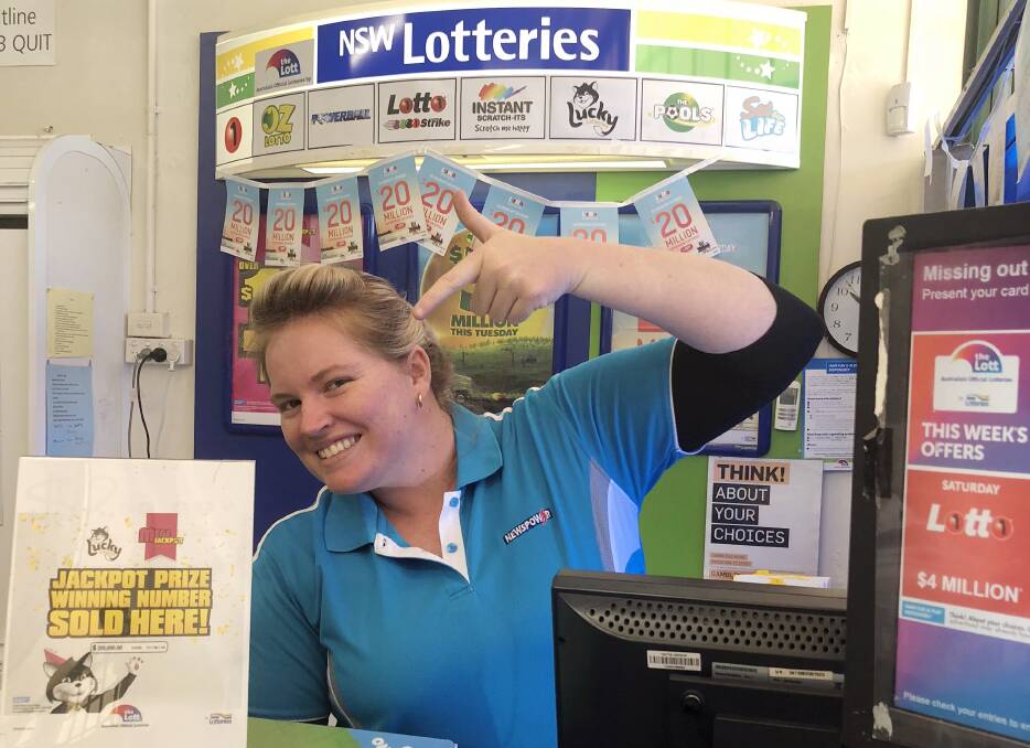 Bingara Newsagency's Bec Edwards was elated by the win, and encouraged lottery entrants to check their tickets.