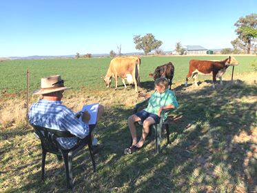 Inverell's George Wall practicing his words on the farm.