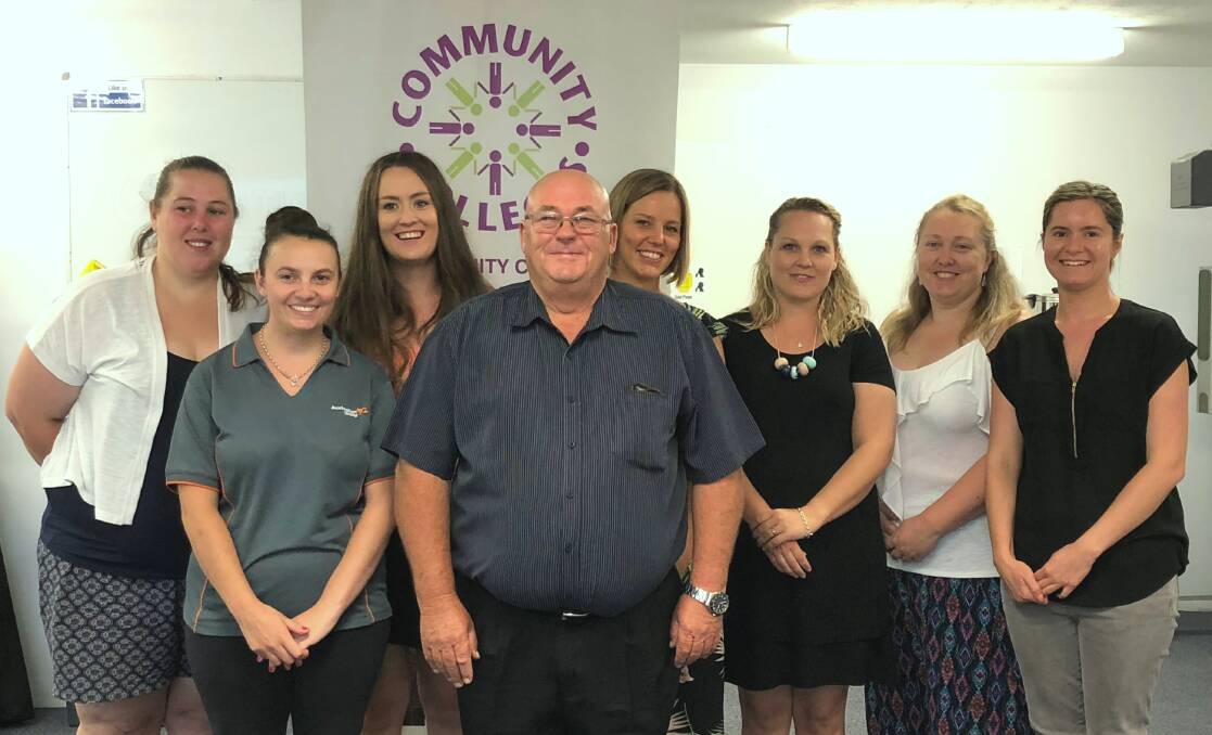 Inverell Community College Certificate III in Individual Support graduates Courtney Smith, Christina Poole, Rochelle Gilligan, Wayne Orchard, Jayme Brown, Sarah Clayton, Jessica Woodbury and Chantelle Bradshaw.