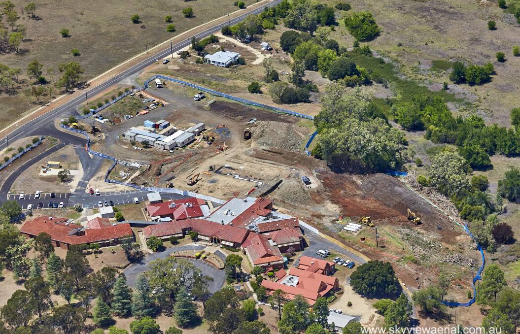 An aerial view of the Inverell District Hospital as the redevelopment continues.