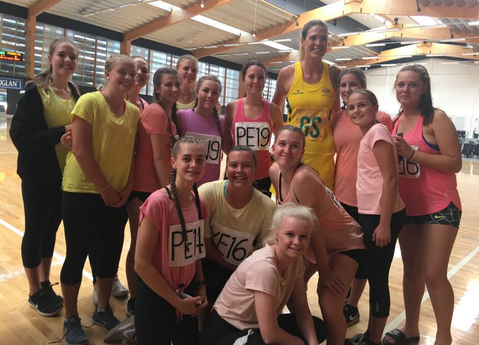 Inverell High School students were lucky enough to meet Australian Diamonds netball captain Caitlin Bassett during their rehearsals.