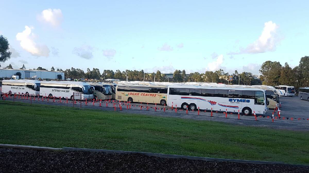 The Yatala bus depot during the Games.
