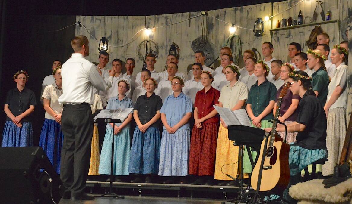 The Danthonia community sing during a 2016 Christmas concert.