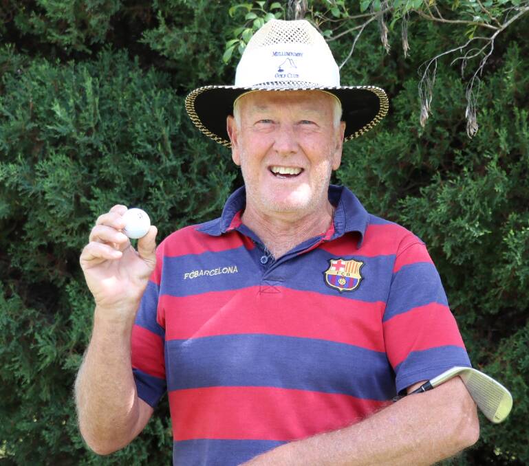 NSW Veterans Golf Association representative Peter Taylor bagged his first hole in one during the tournament. Photo by Dick Hudson. 
