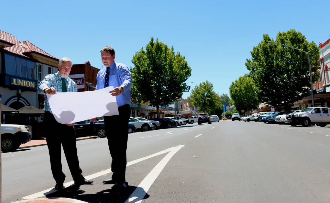 Changes ahead: Inverell mayor Paul Harmon, pictured with council manager civil engineering Justin Pay, promised the council is listening to ratepayers on the Town Centre Renewal Plan.