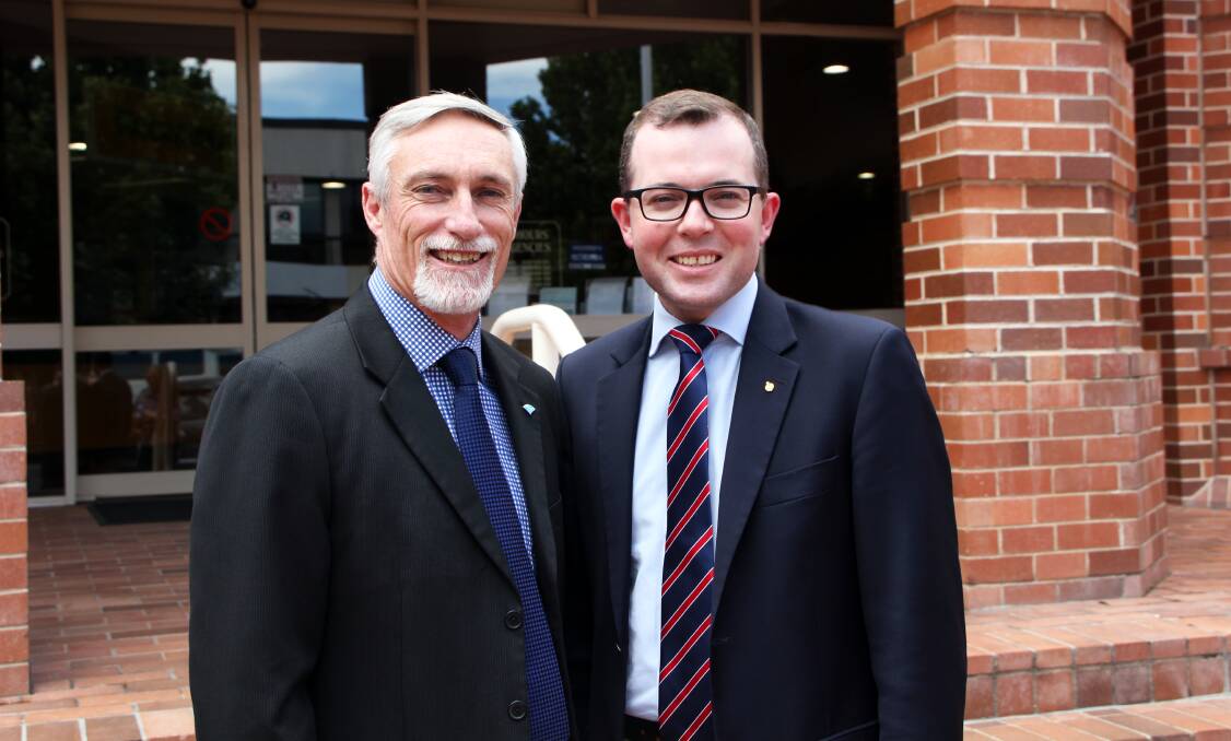 Inverell Shire Council mayor Paul Harmon with Member for Northern Tablelands Adam Marshall.