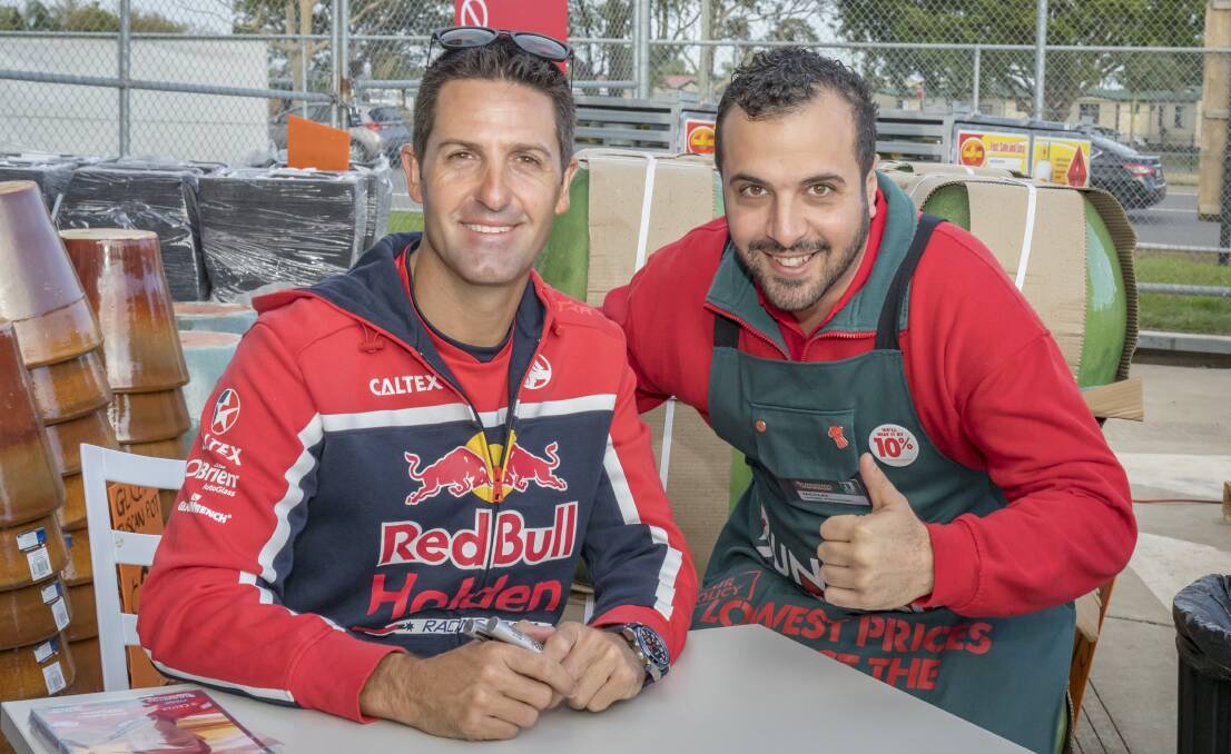 Famous driver Jamie Whincup will visit the local Bunnings store. 