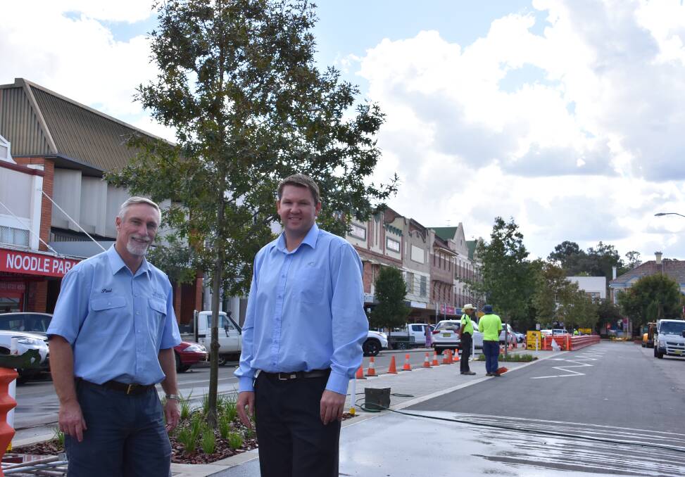 Inverell mayor Paul Harmon and manager of civil engineering and Otho Street project manager Justin Pay are pleased with the final result.