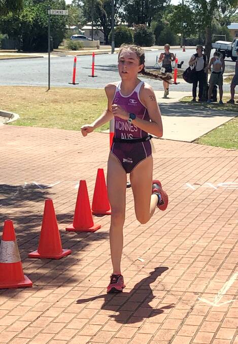 Speedy: Emma McInnes won the Oakey race, hosted by the Toowoomba Triathlon Club, by seven minutes. Photo courtesy of Brett McInnes.