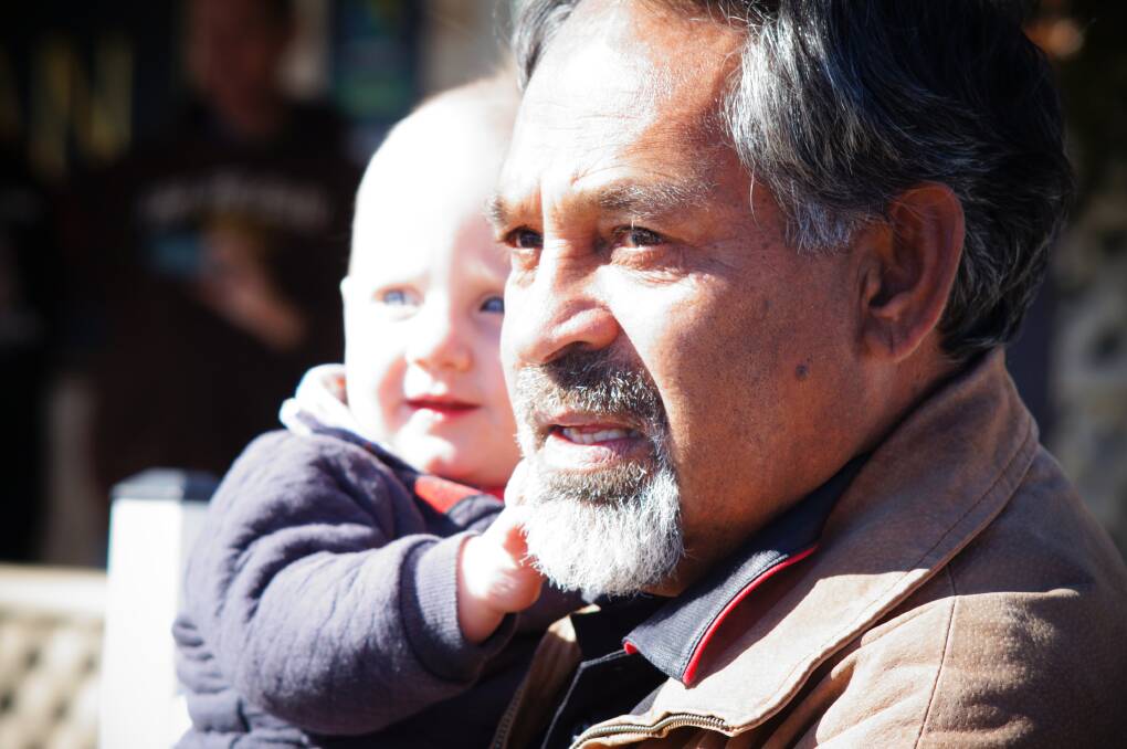 Greg Livermore with his young friend Benjamin at the 2015 Tingha NAIDOC March. 