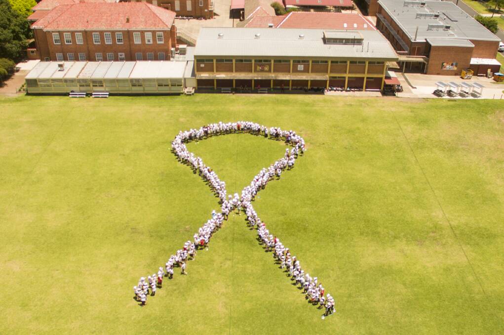 Inverell High School created a powerful symbol last year to show their support of the White Ribbon project.