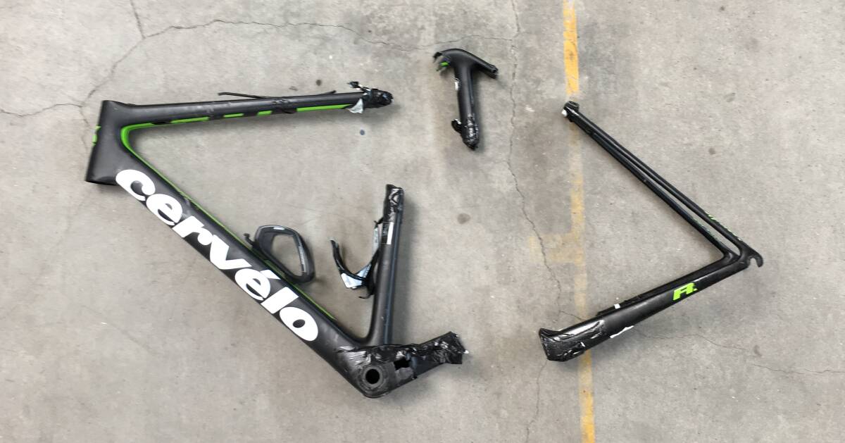 What's left of Dylan's bike. 