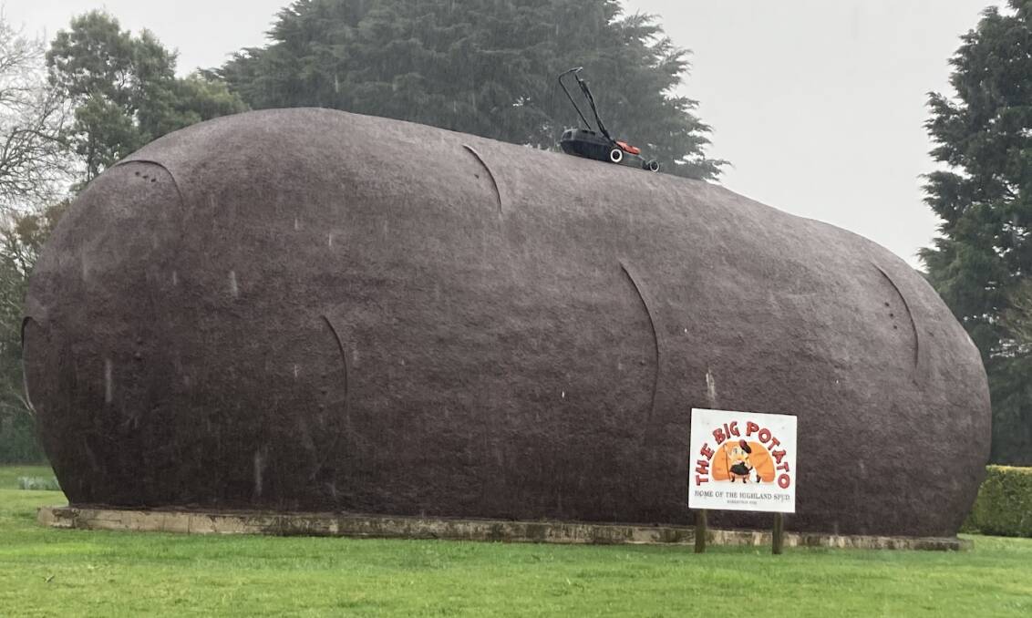 A mysterious new addition appeared overnight to Robertson's Big Potato. Photo: Wes Thomas