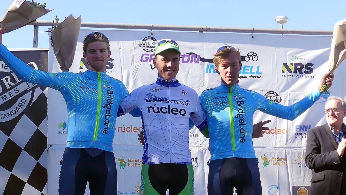Top three place-getters: Nicholas White (third), William Hodges (first) and Dylan Sunderland (second).
