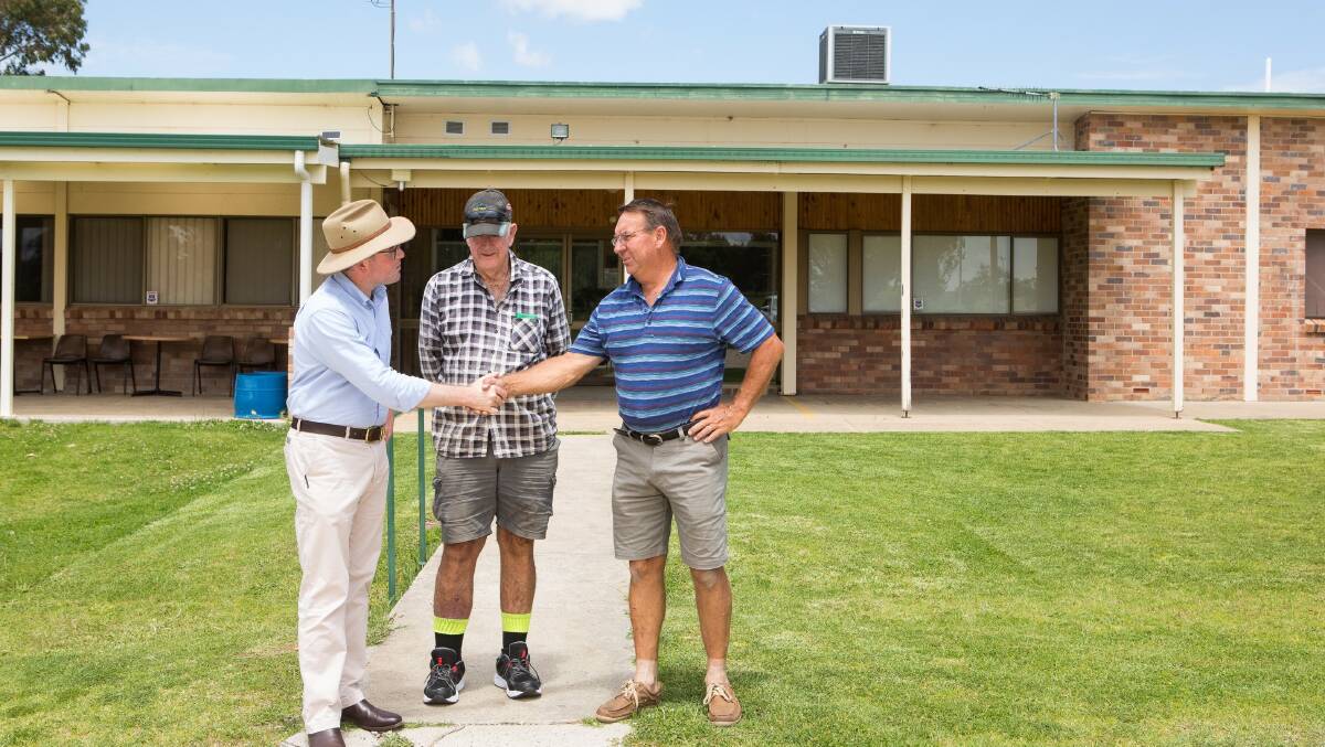 Boost for Bundarra: Tablelands MP Adam Marshall and Directors John Layton and Bobby Dwyer at the Bundarra Sport and Recreation Club.