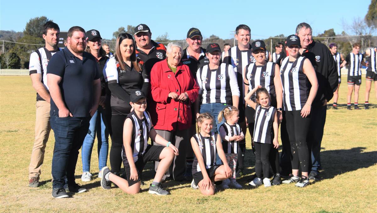 Day of tribute: Family of the late and great Kevin Pay gathered on the field prior to the men's game kicking off for a minute's silence in honour of the life member. Both Tamworth and Inverell players lined up on field side-by-side.
