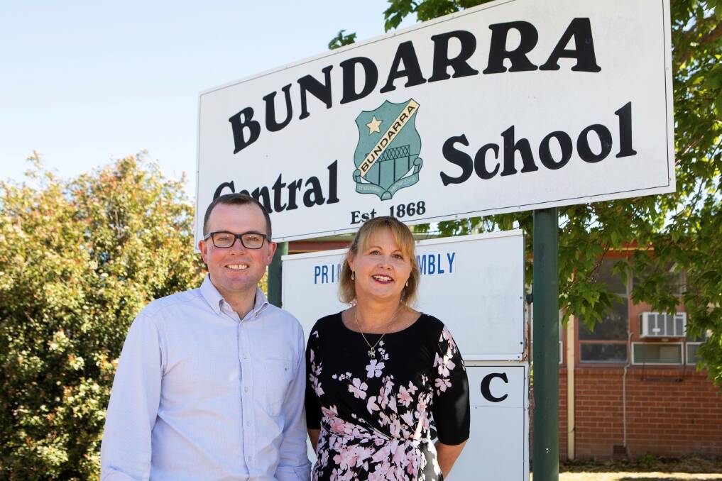 Northern Tablelands MP Adam Marshall and Bundarra Central School Principal Jennifer Cox are excited about the schools inclusion in the 2020 Premiers ANZAC Memorial Scholarship.