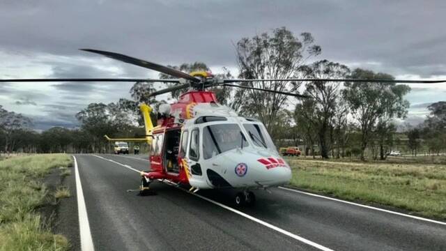 Westpac Rescue Helicopter tasked to single vehicle accident near Inverell