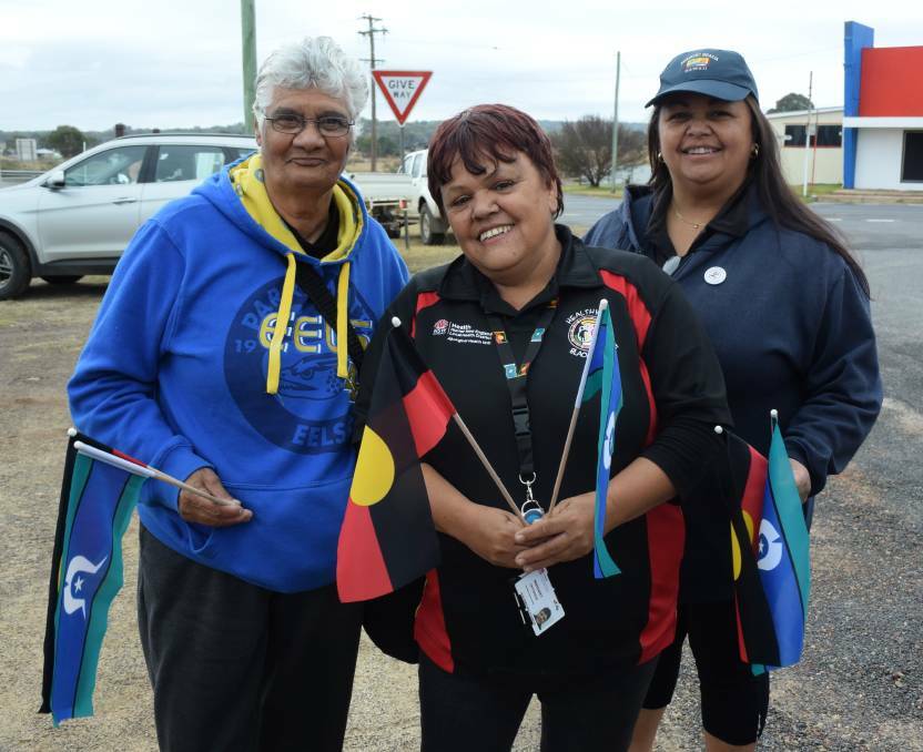 CELEBRATING CULTURE: Linda Connors, Margaret Patterson and Mandy Cutmore celebrate NAIDOC Week in 2017.